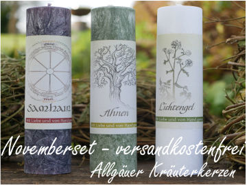 Algäuerheilkräuterkerze Set November Samhain Ahnen Lichtengel versandkostenfrei