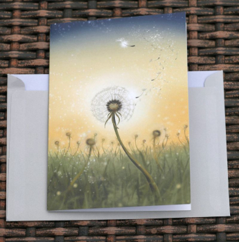 Allgäuer Heilkräuterkerzen Trauerlicht Pusteblume im Wind 2