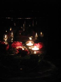 Preisvorteil Kerzlicht und Rosenduft Set