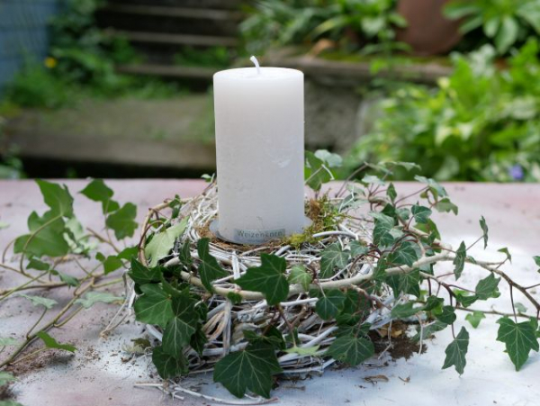 Rebenkranzgesteck Weizenkornkerze Alabaster