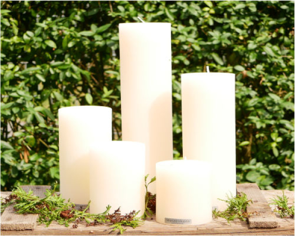 Kerzengruppe Elfenbein Durchmesser 8 cm