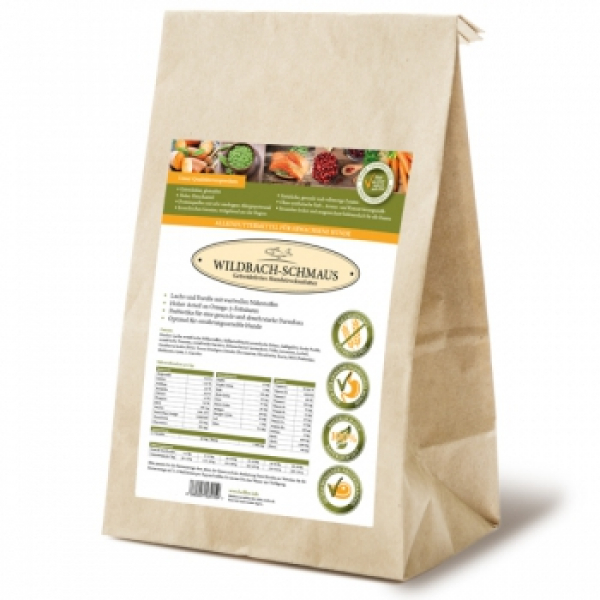 WILDBACH-SCHMAUS - Wildlachs & BachforelleBellfor getreidefreies Hundefutter, für die Gesundheit meines besten Freundes, der Hund WILDBACH-SCHMAUS - Wildlachs & BachforelleBellfor getreidefreies Hundefutter, für die Gesundheit meines besten Freundes, der Hund