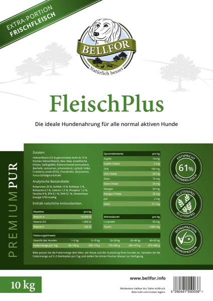 Bellfor PREMIUM PUR FleischPlus - glutenfrei (10 kg)